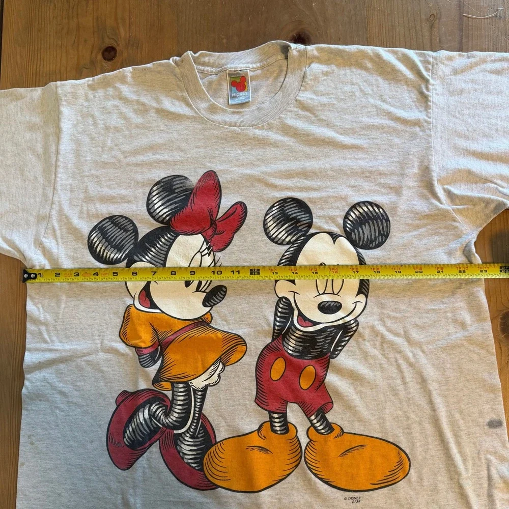 Vintage Mickey Unlimited Jerry Leigh Mickey Minnie Mouse Shirt Grey XL OSFA 90s